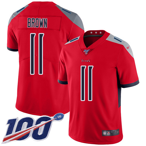 Tennessee Titans Limited Red Men A.J. Brown Jersey NFL Football 11 100th Season Inverted Legend
